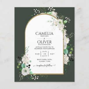 Günstigste weiße Rosen Hochzeitskarten mit Bogenmo Flyer