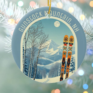 Gunstock Mountain New Hampshire Ski-Souvenir  Keramik Ornament