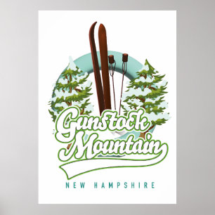 Gunstock Mountain New Hampshire Skiposter Poster
