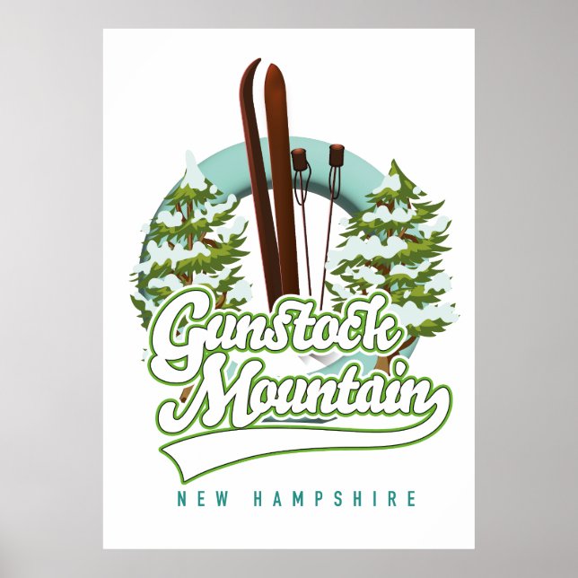 Gunstock Mountain New Hampshire Skiposter Poster (Vorne)