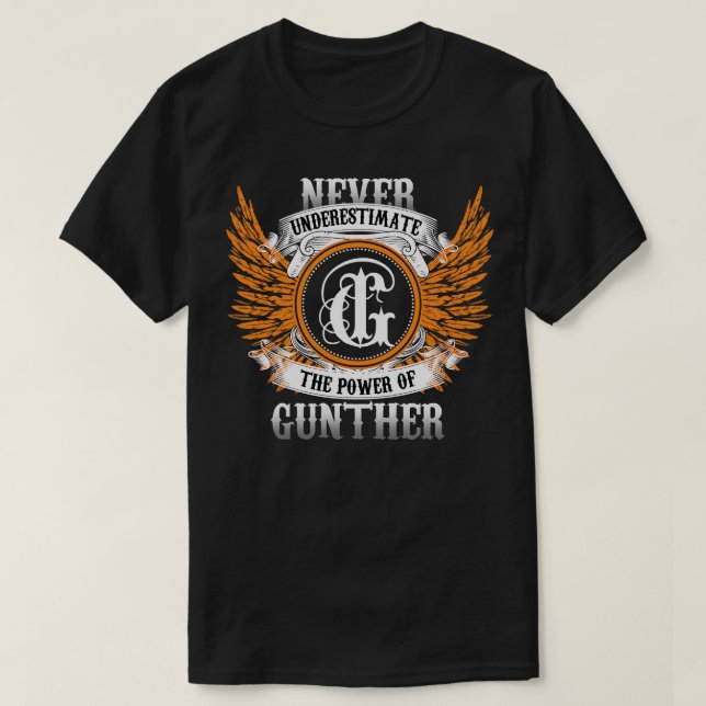 Gunther Name Shirt nie unterschätzen Power O (Design vorne)