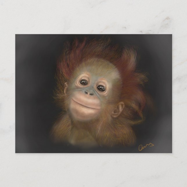Gunung Baby Orangutan Postkarte (Vorderseite)