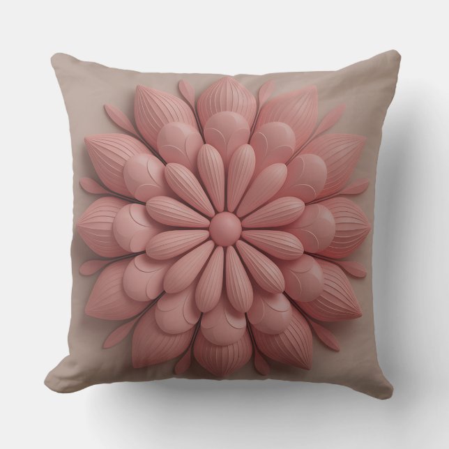 Gunungan Petal Echo 3D Batik-Muster Kissen (Vorderseite)