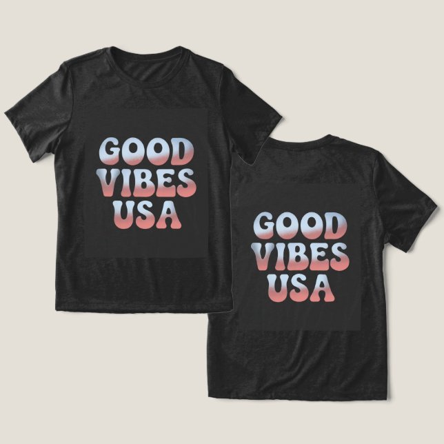 GUOD VIBES USA Tri-Blend SHIRT (Design Vorderseite & Rückseite)