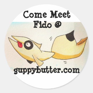Guppy Butter kommt Fido-Sticker Runder Aufkleber