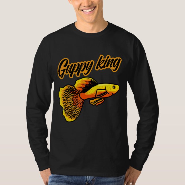 Guppy King Aquarium Fishing Aquarist T-Shirt (Vorderseite)