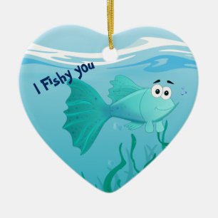 Guppyfischillustration Keramik Ornament