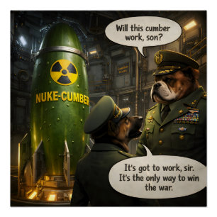Gurke die ultimative Waffe, lustiger Satire-Poster Poster