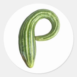 Gurke - schöne, frisch grüne Gurke Runder Aufkleber