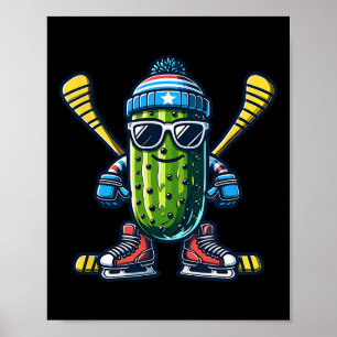 Gurken-Eishockey-Cool-Gurken-Schlittschuhläufer Poster