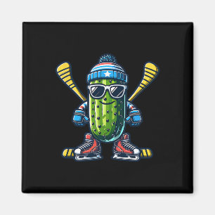 Gurken-Eishockey-Cooler-Pickel-Schlittschuhläufer  Magnet