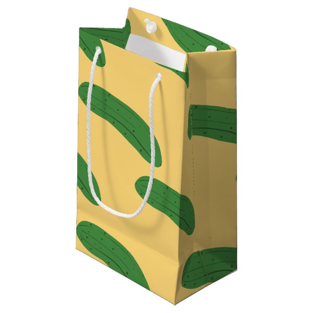 Gurken Pickles Gemüse Lover Spaß Kleine Geschenktüte (Vorderseite Schrägansicht)