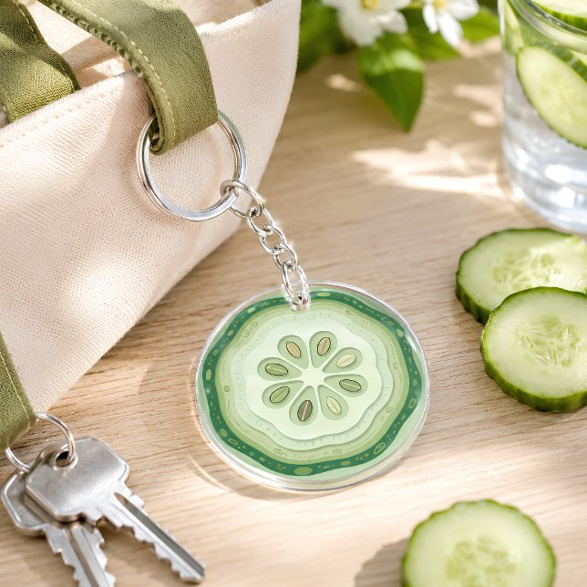 Gurken-Scheibe  Schlüsselanhänger (Cucumber Keychain)