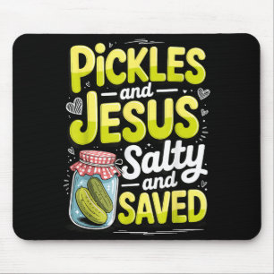 Gurken und Jesus salzig und gerettet Mousepad