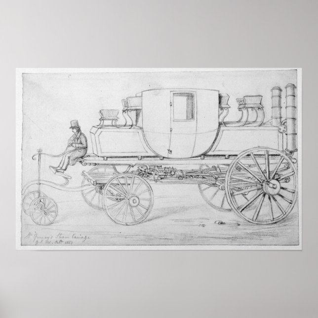 Gurneys Dampftransport, 1827 Poster (Vorne)