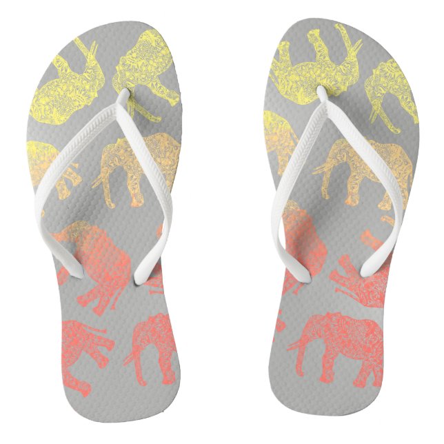gürtelhaftes, buntes Stammes-Blumenmuster Flip Flops (Fußbett)