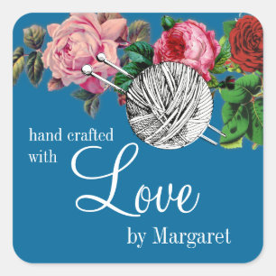 Gürtelnadeln für Vintage Rose Quadratischer Aufkleber