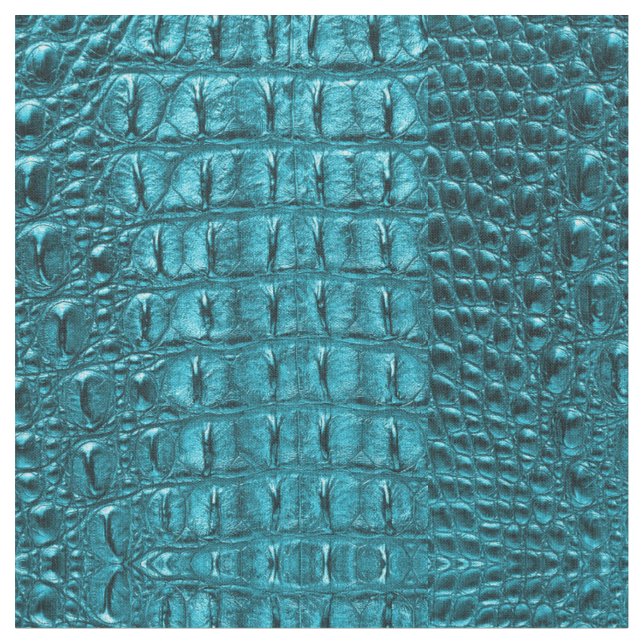 Gürtelschick-Türkis-Aqua-Blue-Alligator Stoff (Nahaufnahme)