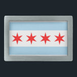 Gürtelschnalle mit Flagge von Chicago,<br><div class="desc">Elegante Gürtelschnalle mit Flagge von Chicago,  Illinois. USA. Dieses Produkt sein kundengerechtes.</div>