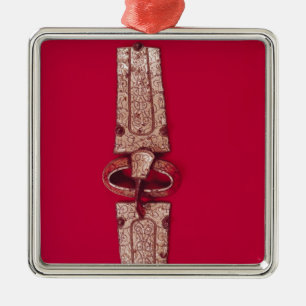 Gürtelschnalle, vom Friedhof Silbernes Ornament