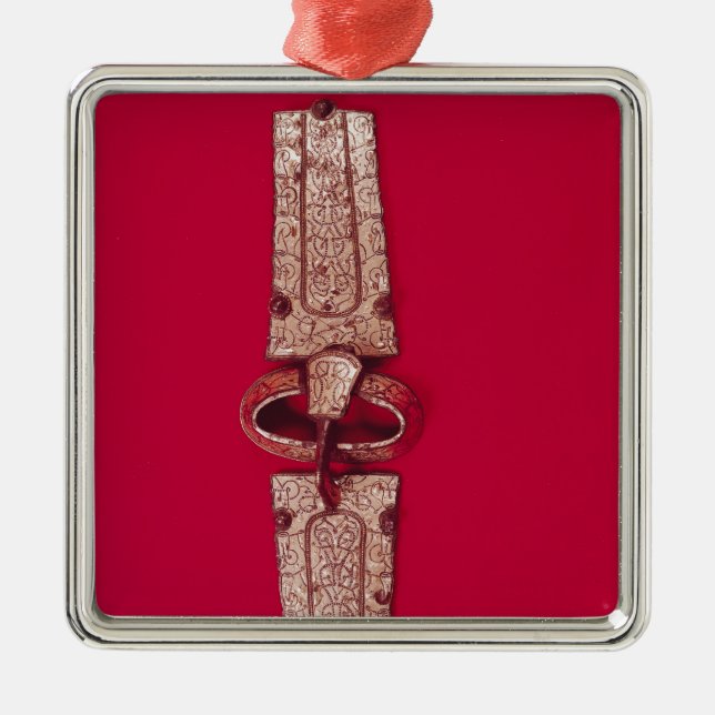 Gürtelschnalle, vom Friedhof Silbernes Ornament (Vorne)