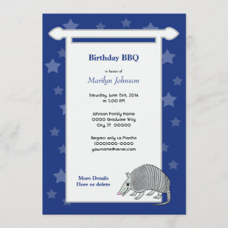 Gürteltier hat Rolle-Party in der Hauptrolle Einladung