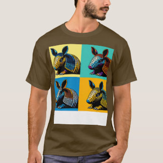 Gürteltier in abstrakter Kunstfarben-Odyssee T-Shirt