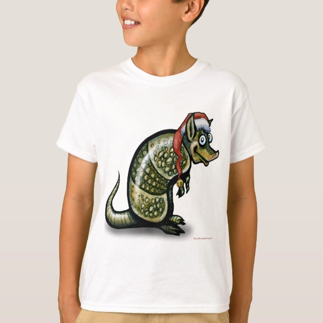 Gürteltier-Weihnachten T-Shirt (Vorderseite)