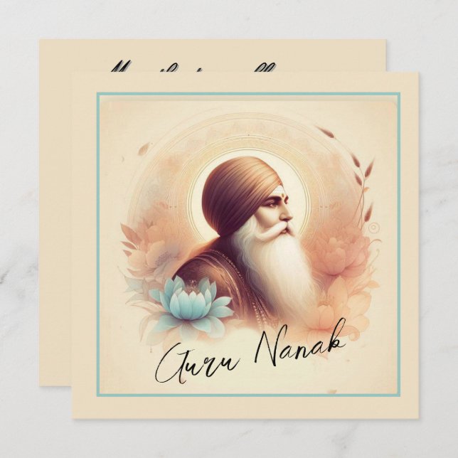 Guru Nanak Karte (Vorne/Hinten)