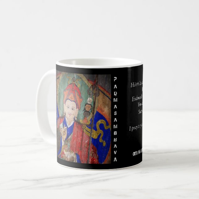 Guru Rinpoche u. sieben zeichnen Kaffeetasse (Vorderseite Links)