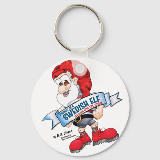 Gus der Tomte mit einem Banner, & Boot GESCHICHTEN Schlüsselanhänger