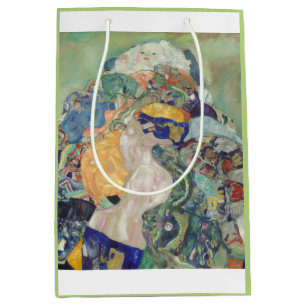 Gusav Klimt Baby-Kunstwerk Geschenk für Neugeboren Mittlere Geschenktüte