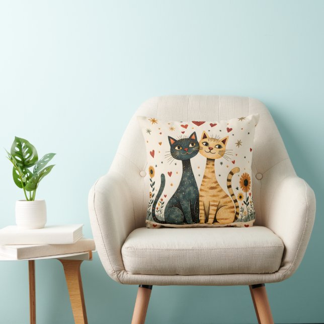 Guschelige Katzen-Wurfkissen Kissen (Stuhl )
