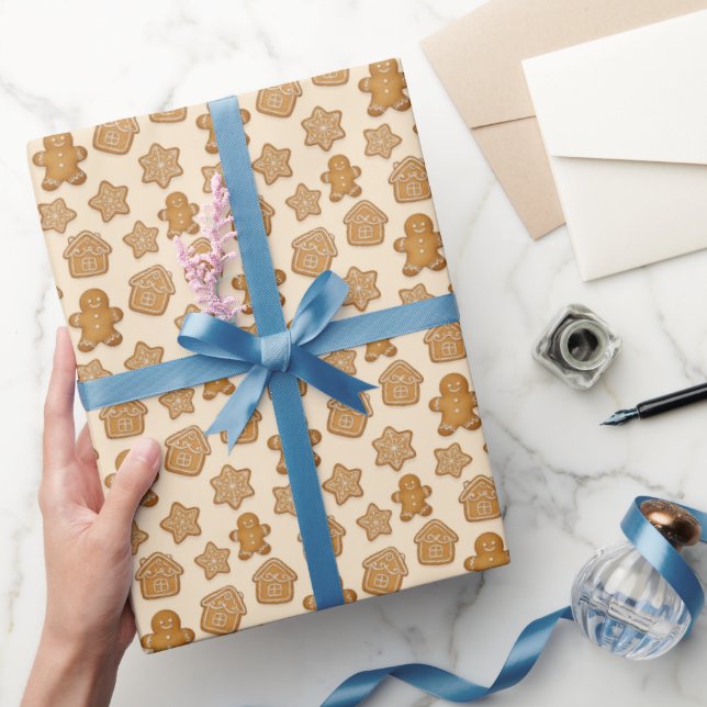 Guschelige Weihnachtsmänner-Kekse  Geschenkpapier (Schenken)