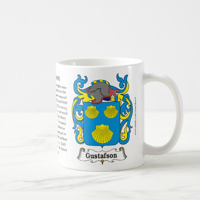 Gustafson Familien-Wappen Tasse (Rechts)