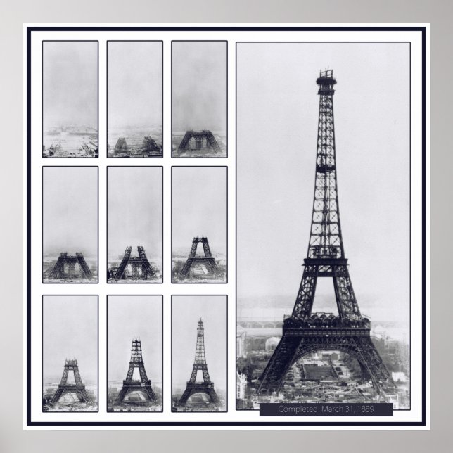 Gustav Eiffel's Tower Under Construction Poster (Vorne)