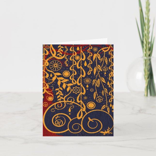 Gustav Garden Abstrakt Art Note Card Karte (Vorderseite)