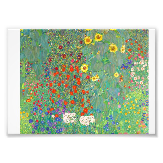Gustav Klimt 1907, Bauerngarten mit Sonnenblumen. Fotodruck (Vorne)