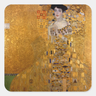 Gustav Klimt - Adele Bloch-Bauer I. Quadratischer Aufkleber