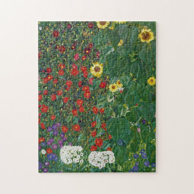Gustav Klimt - Agrargarten mit Blume Puzzle (Vertikal)