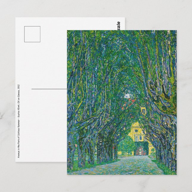 Gustav Klimt - Allee im Park Schloss Kammer Postkarte (Vorne/Hinten)