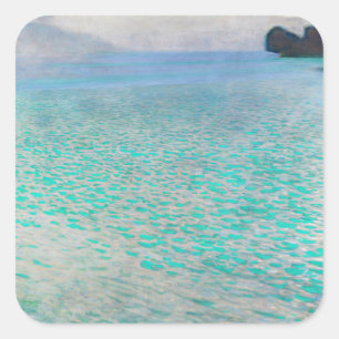 Gustav Klimt - Am Attersee Quadratischer Aufkleber