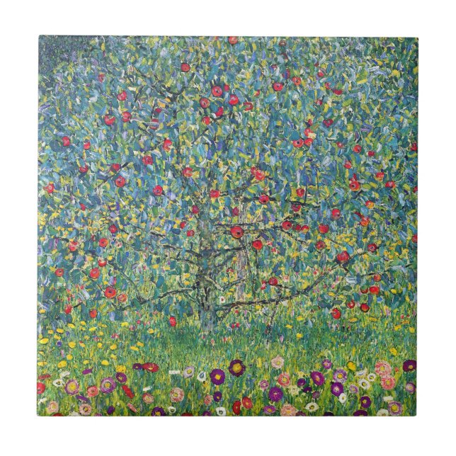 Gustav Klimt - Apfelbaum Fliese (Vorderseite)