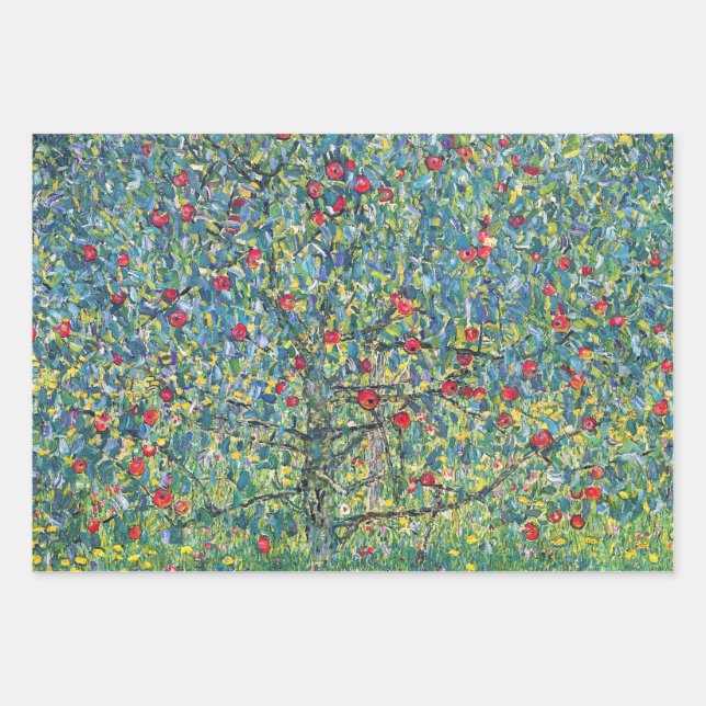 Gustav Klimt - Apfelbaum Geschenkpapier Set (Vorderseite)