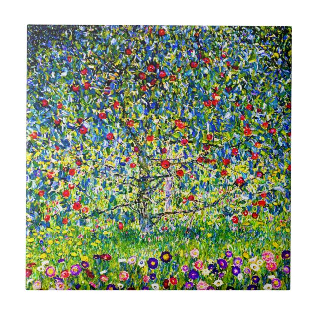 Gustav Klimt Apple Tree Fliese (Vorderseite)