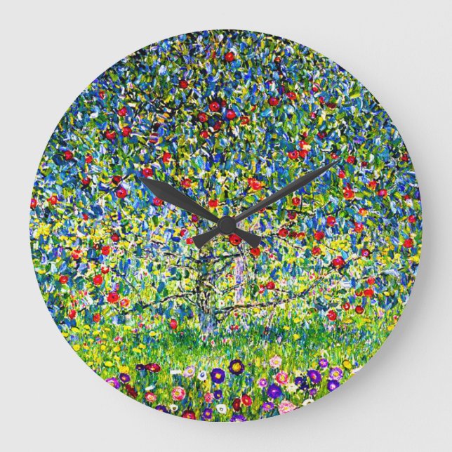 Gustav Klimt Apple Tree Große Wanduhr (Vorderseite)