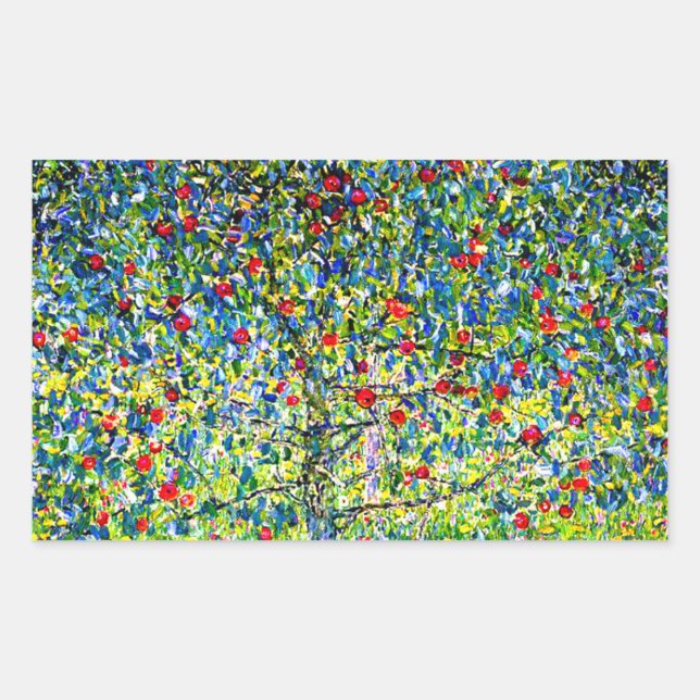 Gustav Klimt Apple Tree Rechteckiger Aufkleber (Vorderseite)