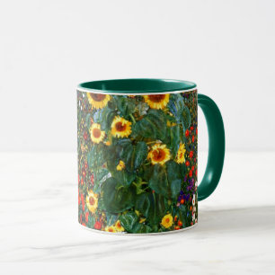 Gustav Klimt art - Bauernhof Garten mit Sonnenblum Tasse