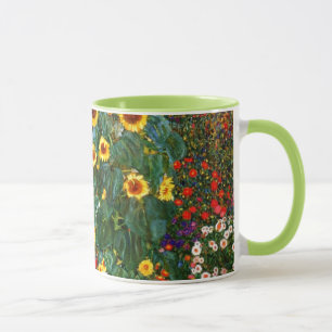 Gustav Klimt art - Bauernhof Garten mit Sonnenblum Tasse