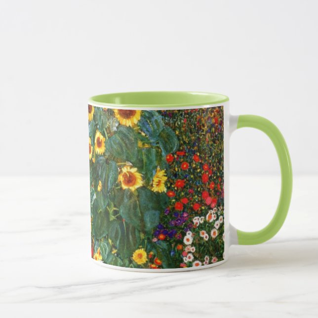 Gustav Klimt art - Bauernhof Garten mit Sonnenblum Tasse (Rechts)